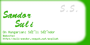 sandor suli business card